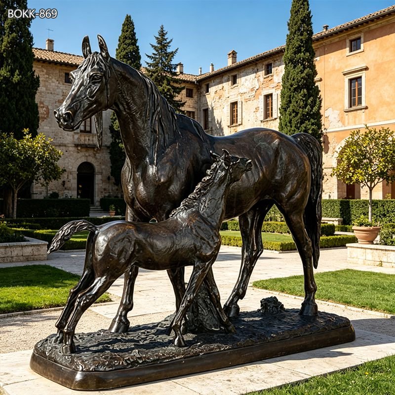 horse and foal statue