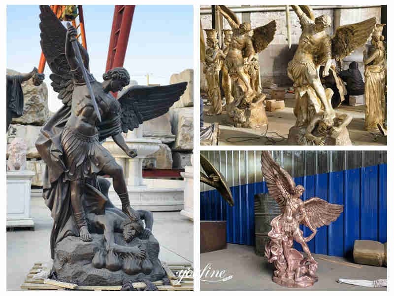 different saint michael statues
