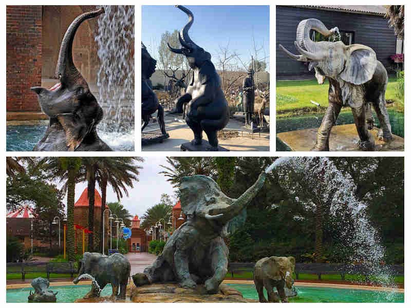 different bronze elephant statue