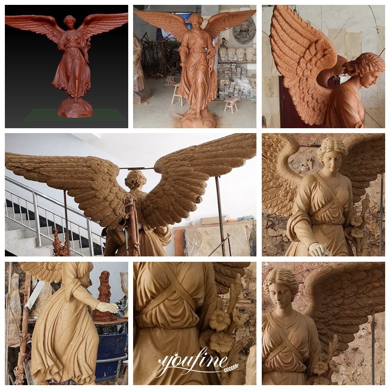 clay model of large angel statue