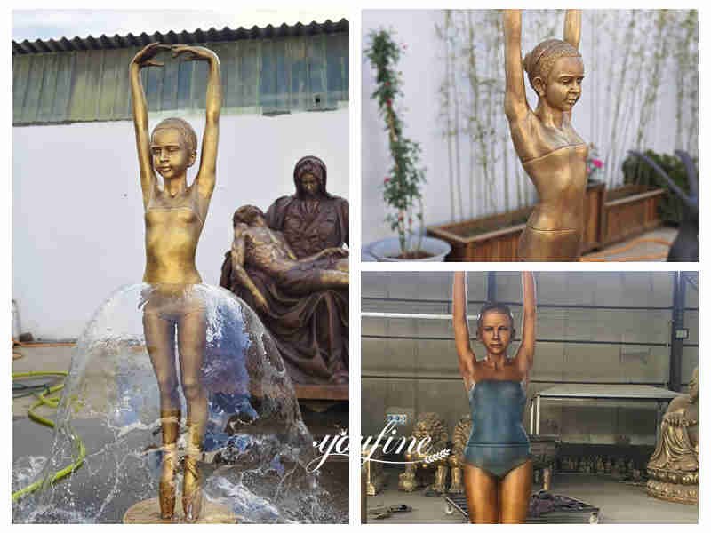 bronze ballerina fountain of girl detail