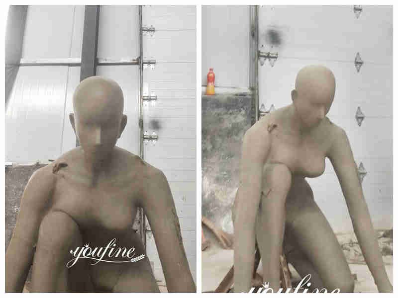 gold angel statue clay model