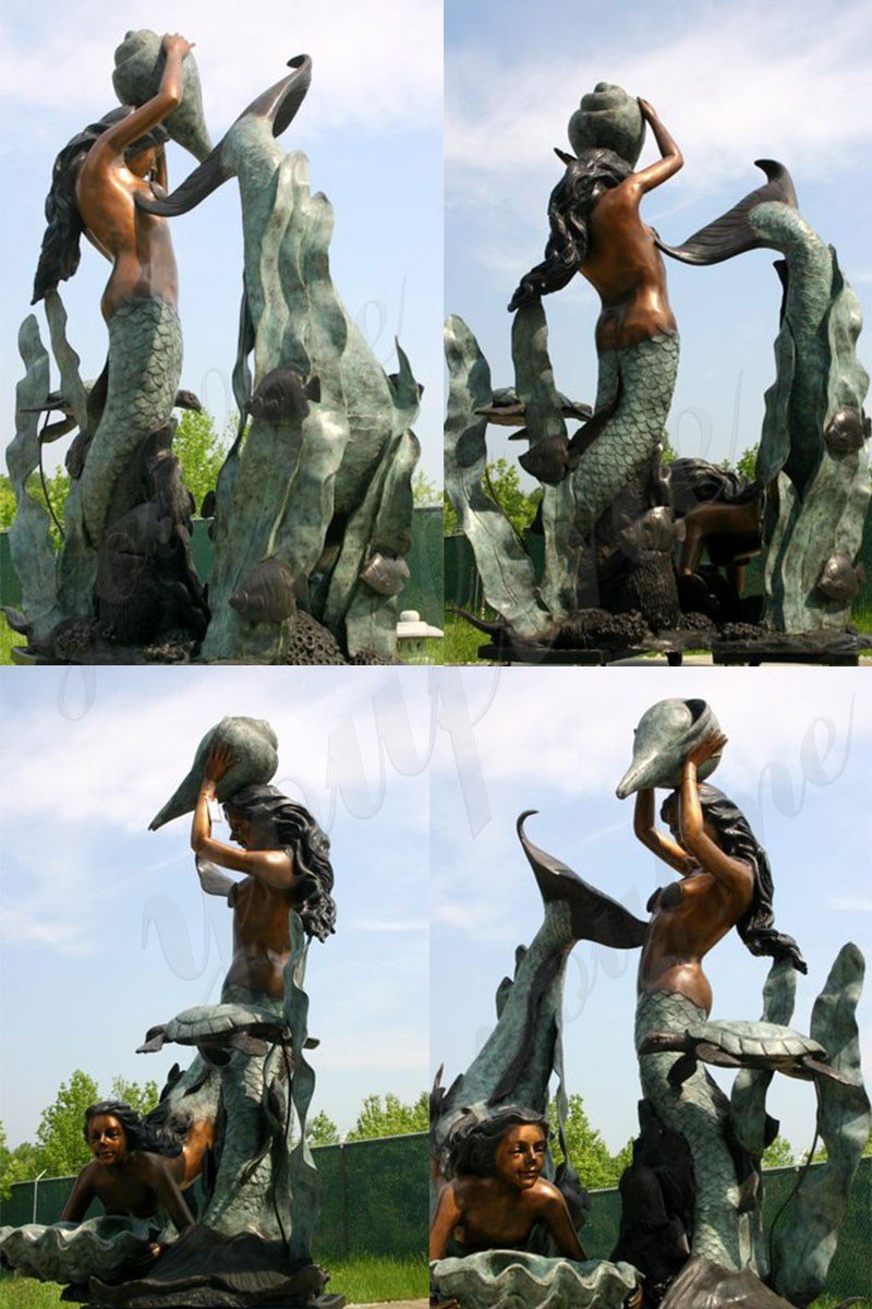bronze mermaid fountain