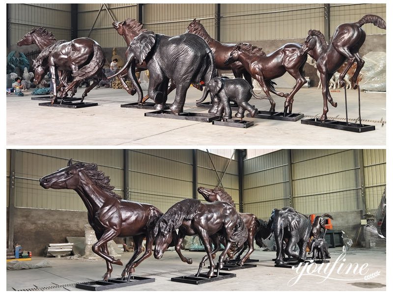 running horse statue in factory