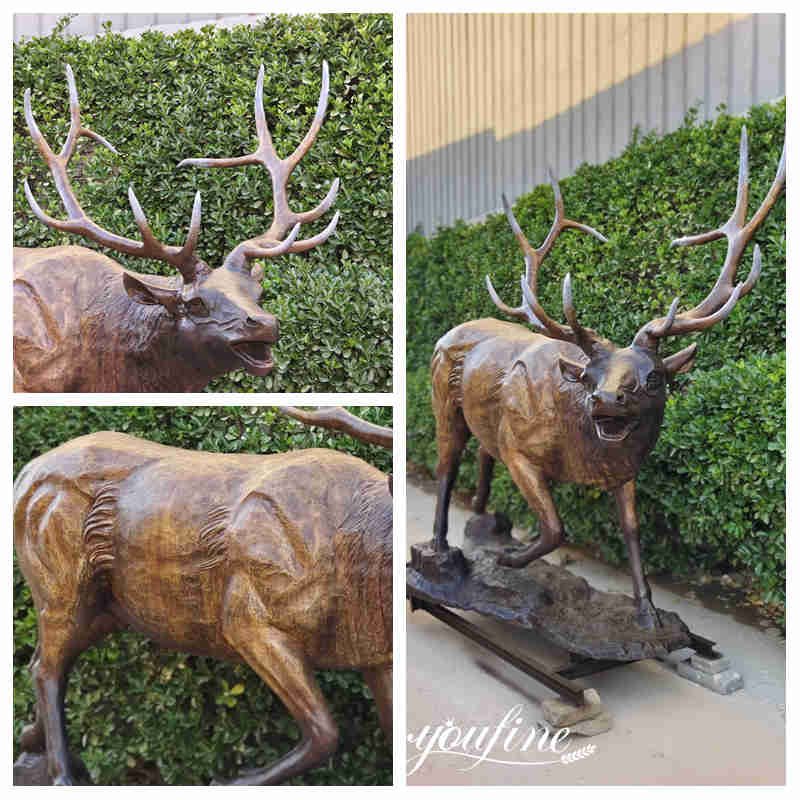 lifesize bronze elk statue detail