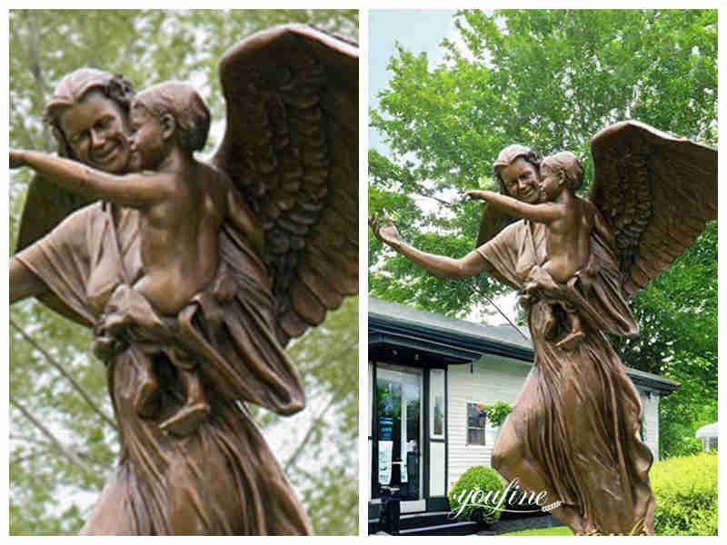 bronze angel figurine detail