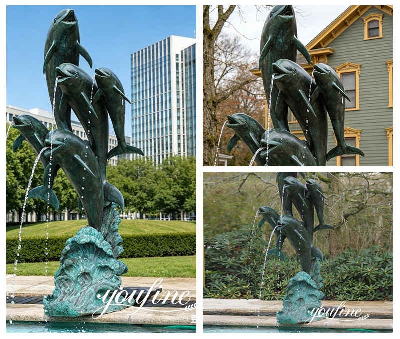 bronze dolphin fountain for different place