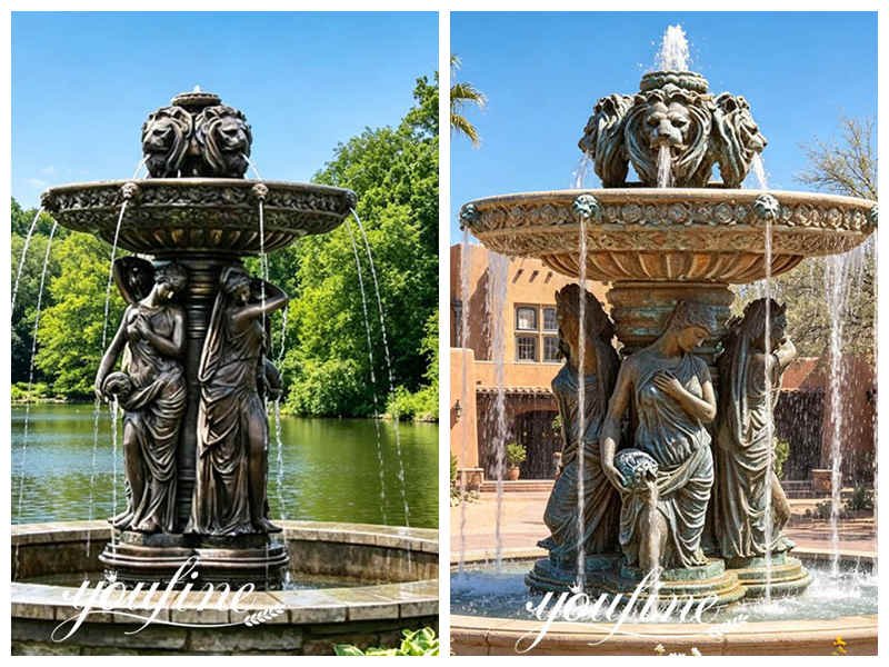 bronze garden fountain for outdoor
