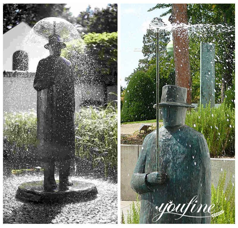 umbrella man statue service