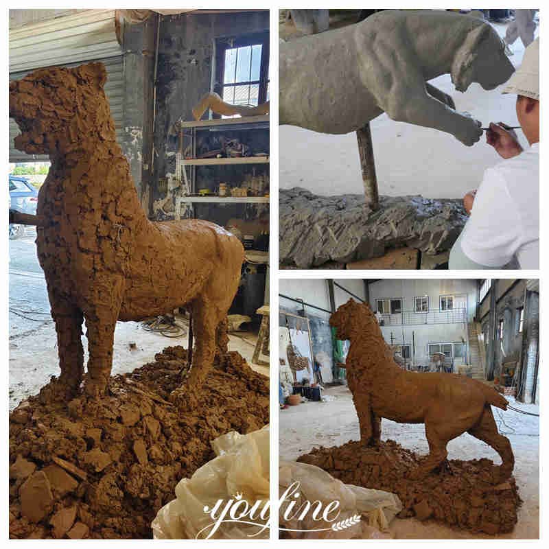 bronze cougar statue clay model