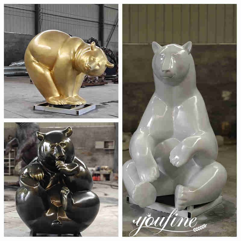 dfferent bronze bear statues