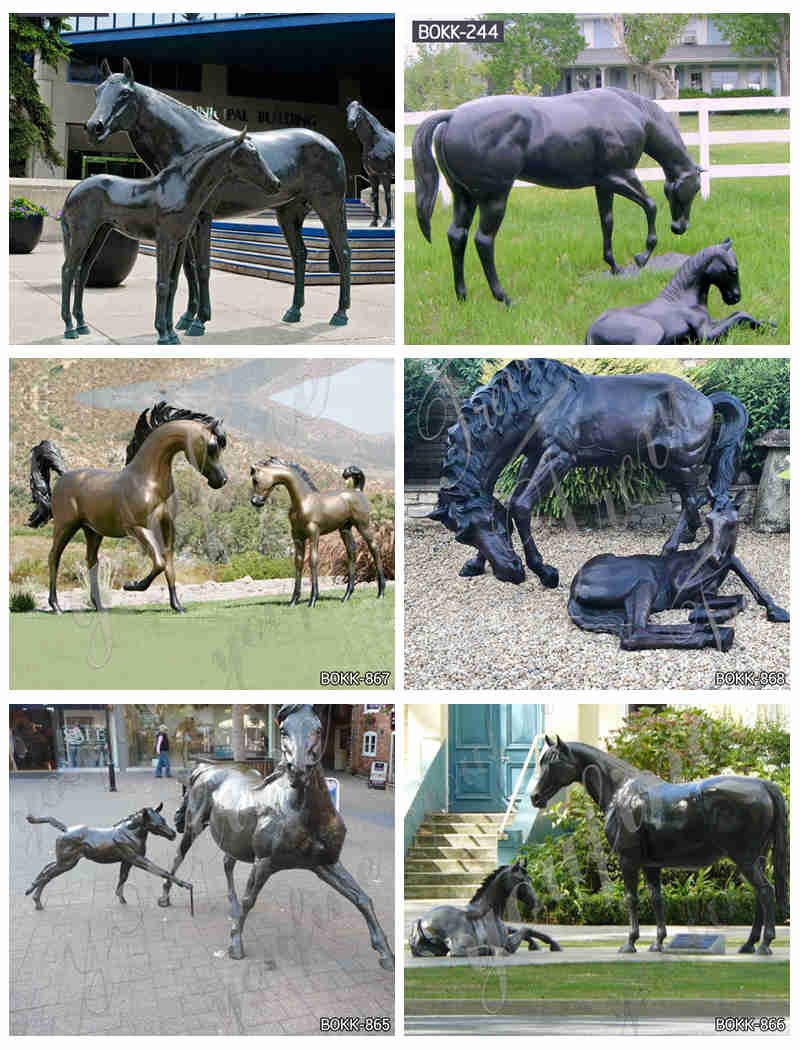 different horse statues