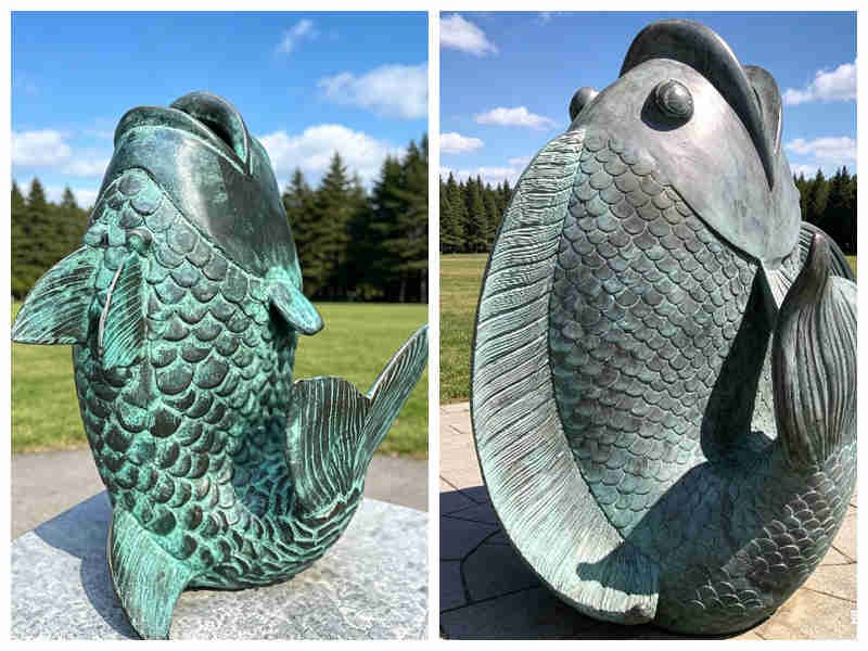 bronze fish statue different