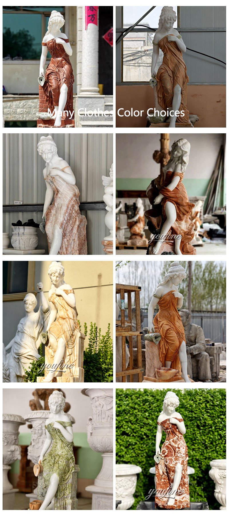 many Color-Block--Woman-Fountain