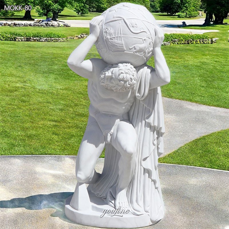 white Marble Atlas Statue