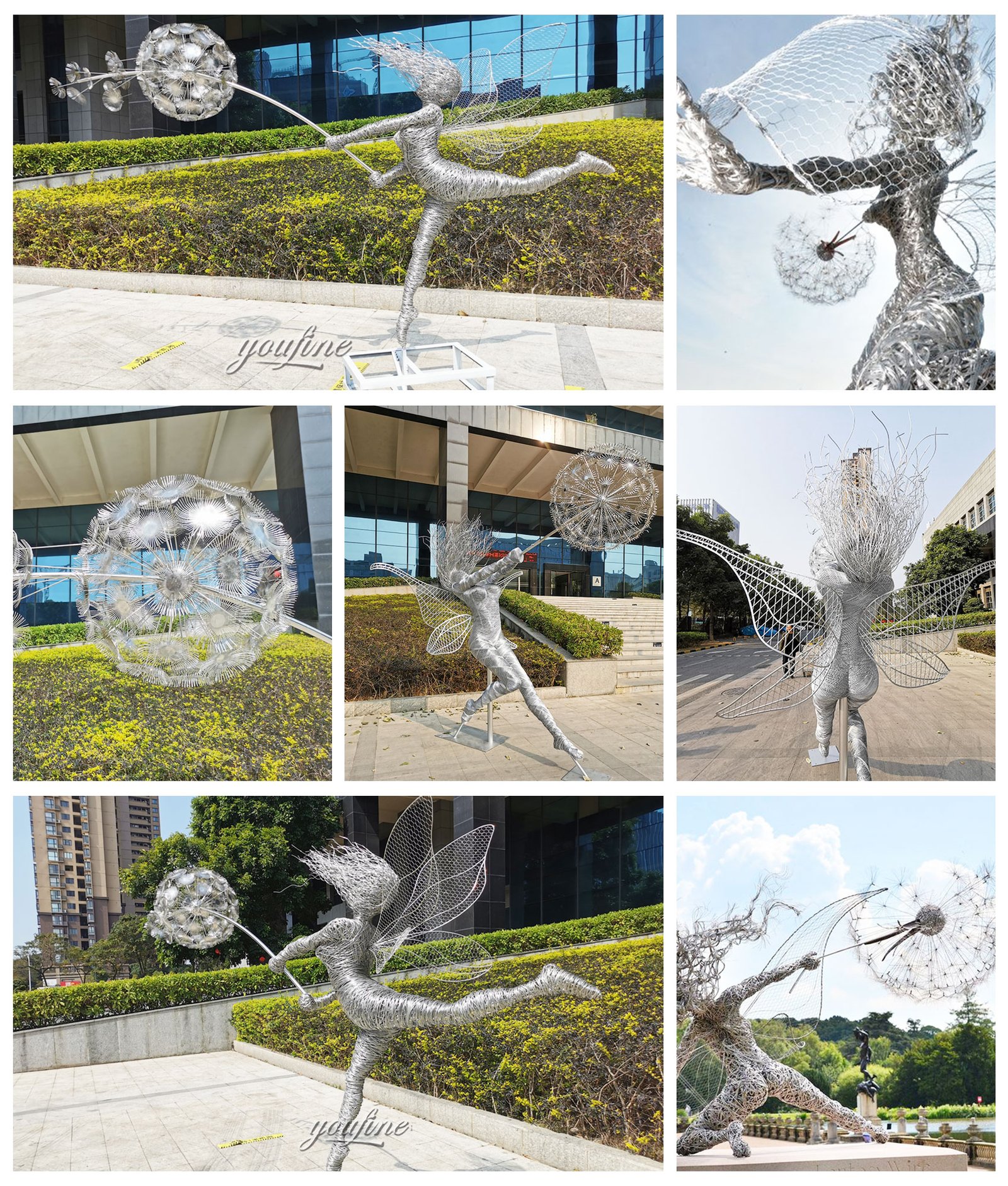 large Various Steel Fantasy Wire Fairy Sculpture