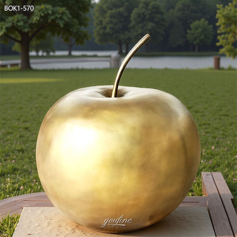 large Bronze gold Apple Sculpture