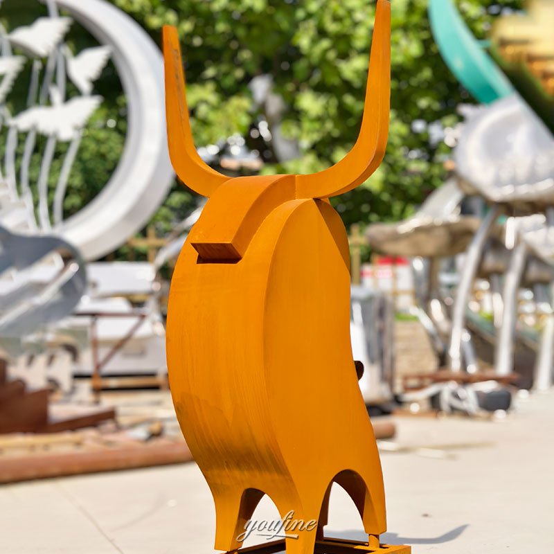 large Corten Abstract Animal Sculpture