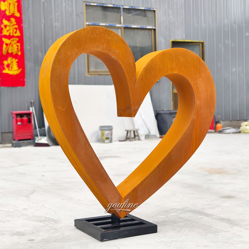 large Corten Heart Sculpture