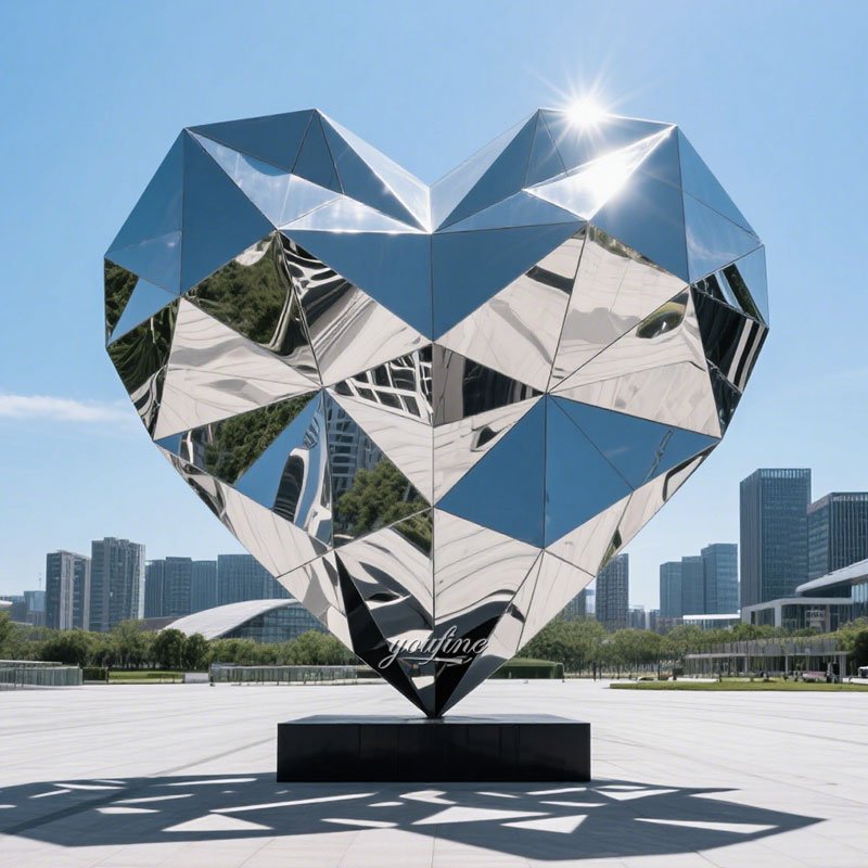 large Geometric Heart Sculpture