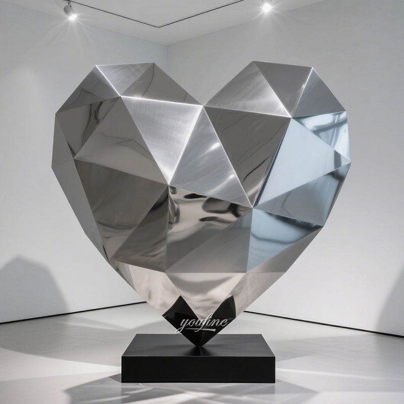 large Geometric Heart garden Sculpture