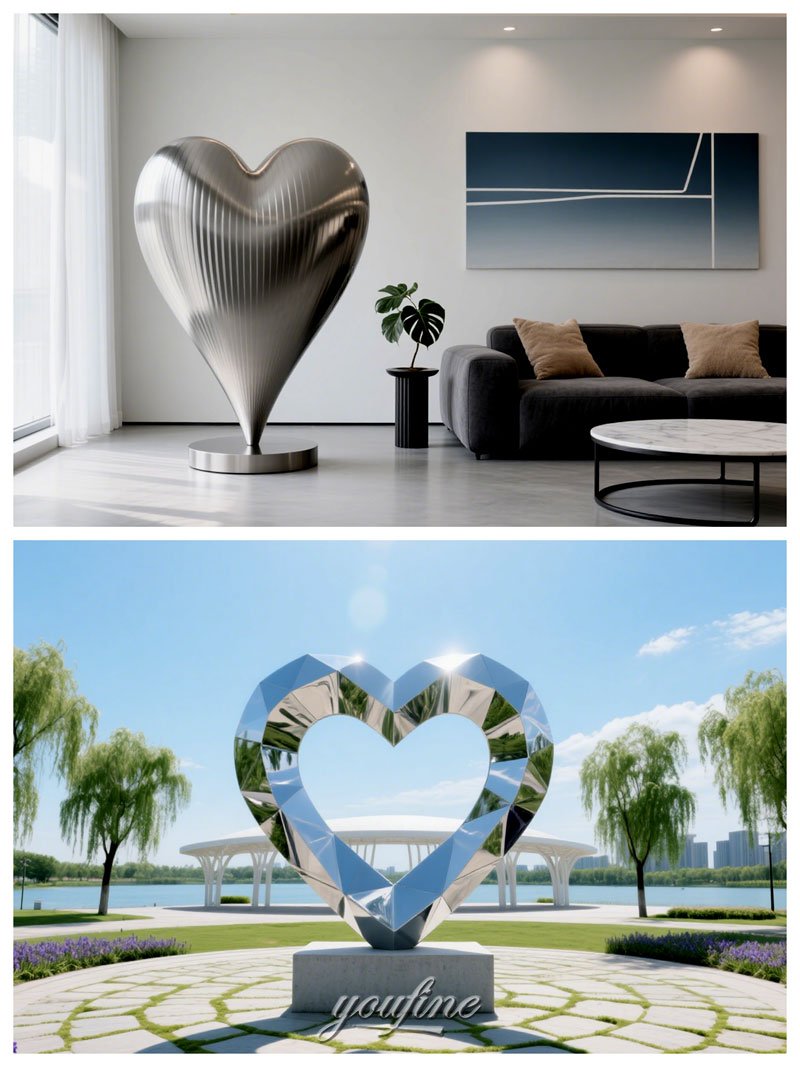 large Heart Sculptures indoor and outdoor