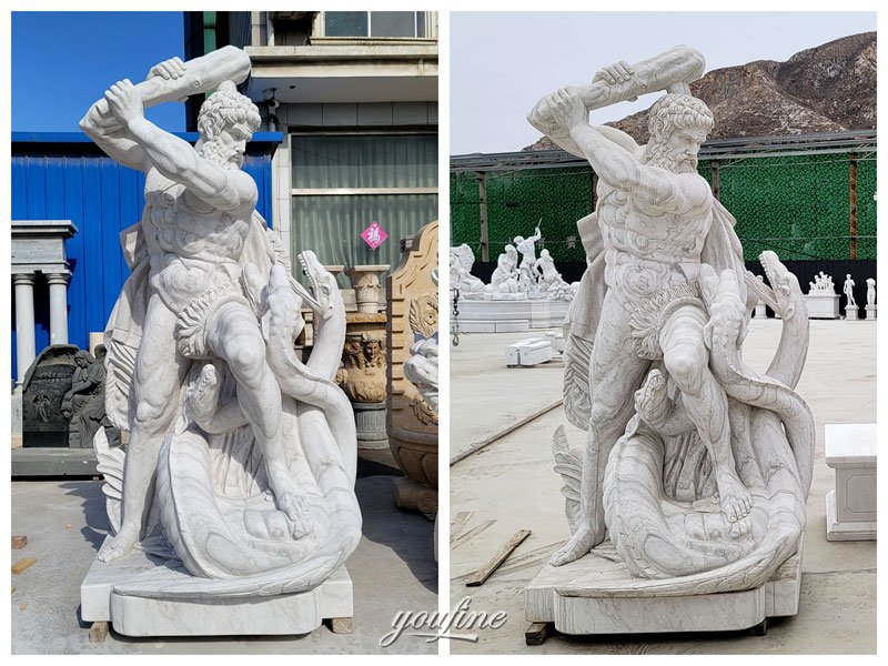 large Marble Hercules Fighting Hydra