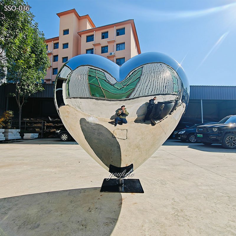 large Stainless Steel Regular Outdoor Heart Sculpture