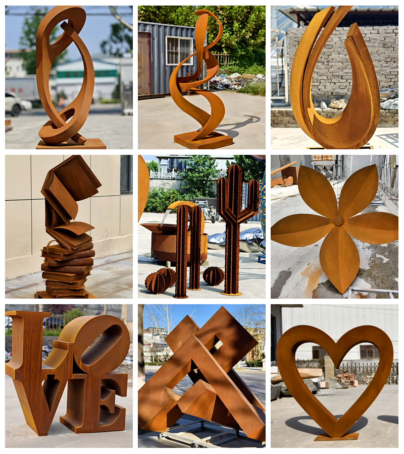 large corten sculpture