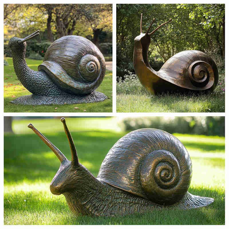 large garden snail statue different