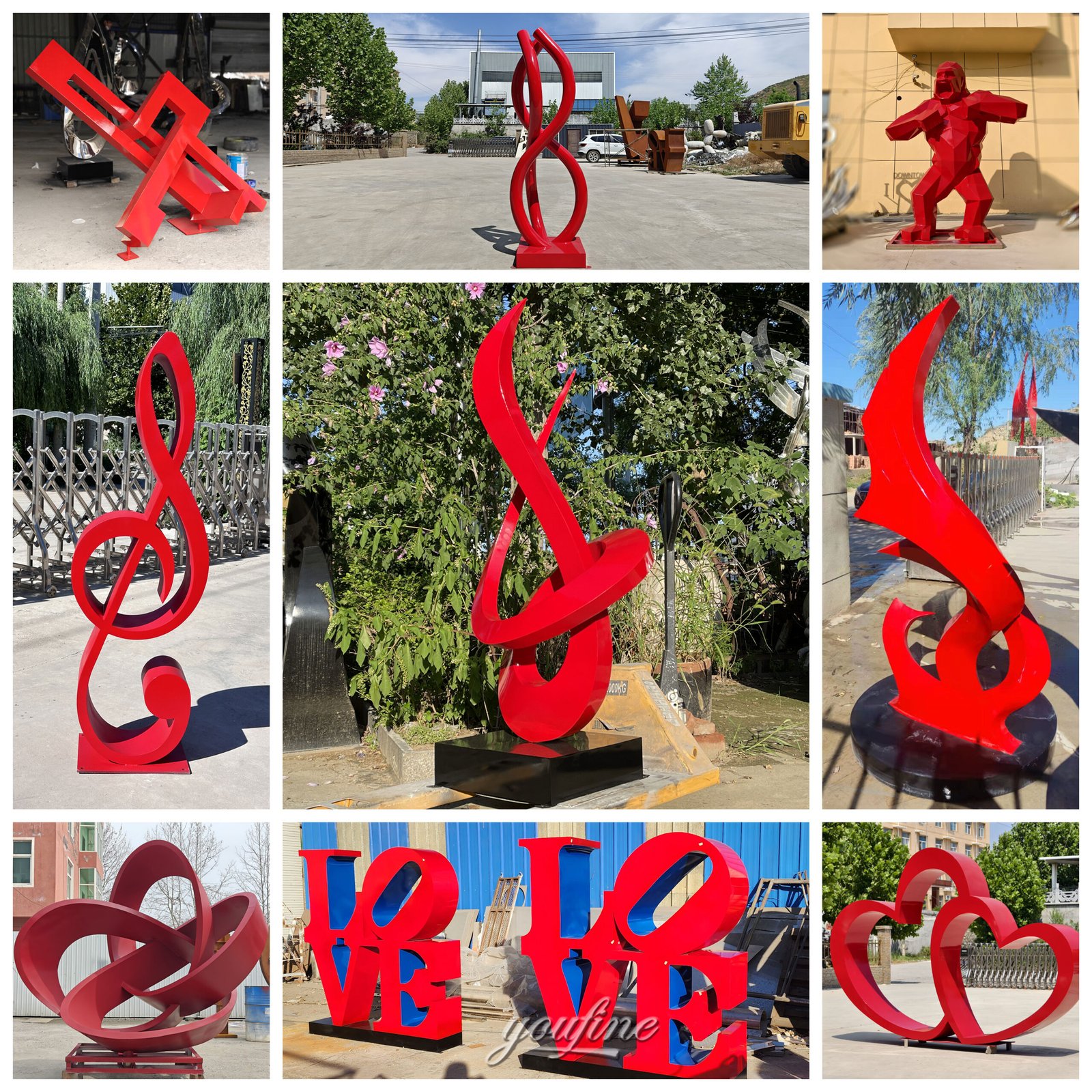 red sculptures

