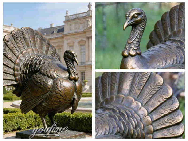 bronze turkey statue detail