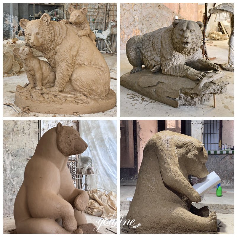 clay model of bear statue