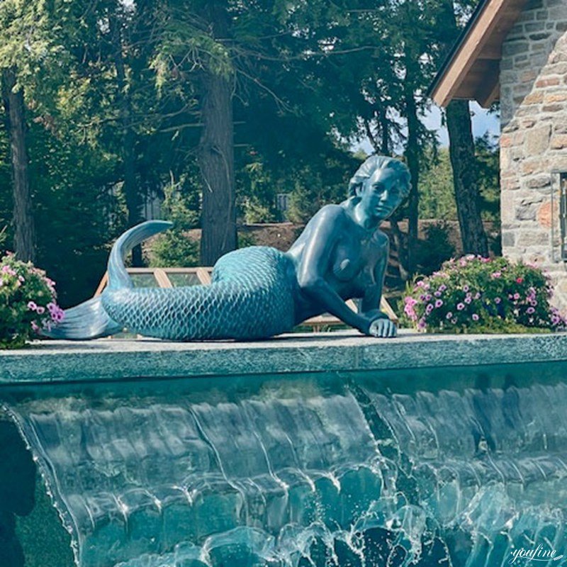large bronze mermaid sculpture