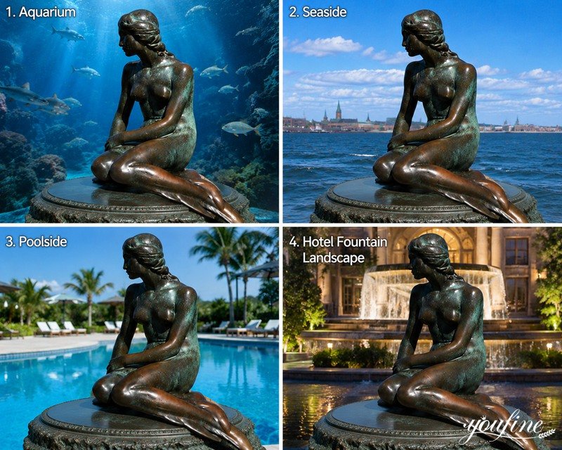 little mermaid sculpture for different placement