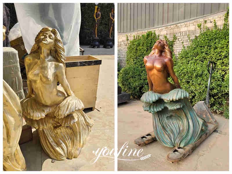 mermaid statue for pool patina