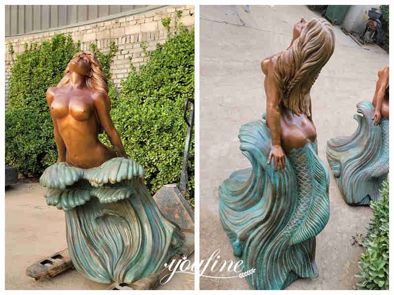 mermaid statues for pool front and back