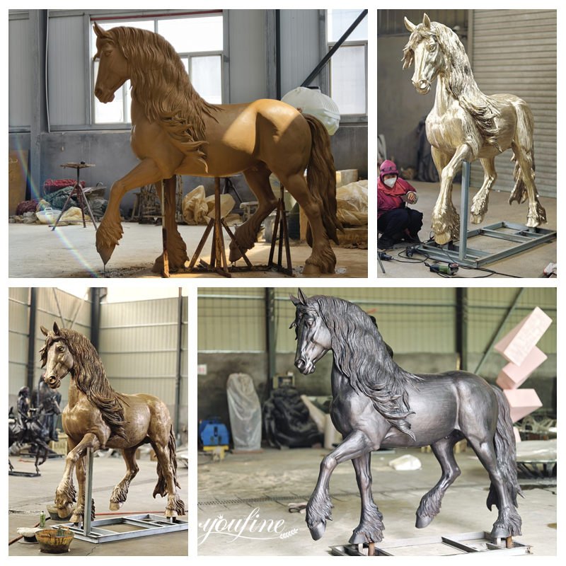 Friesian horse statue casting process