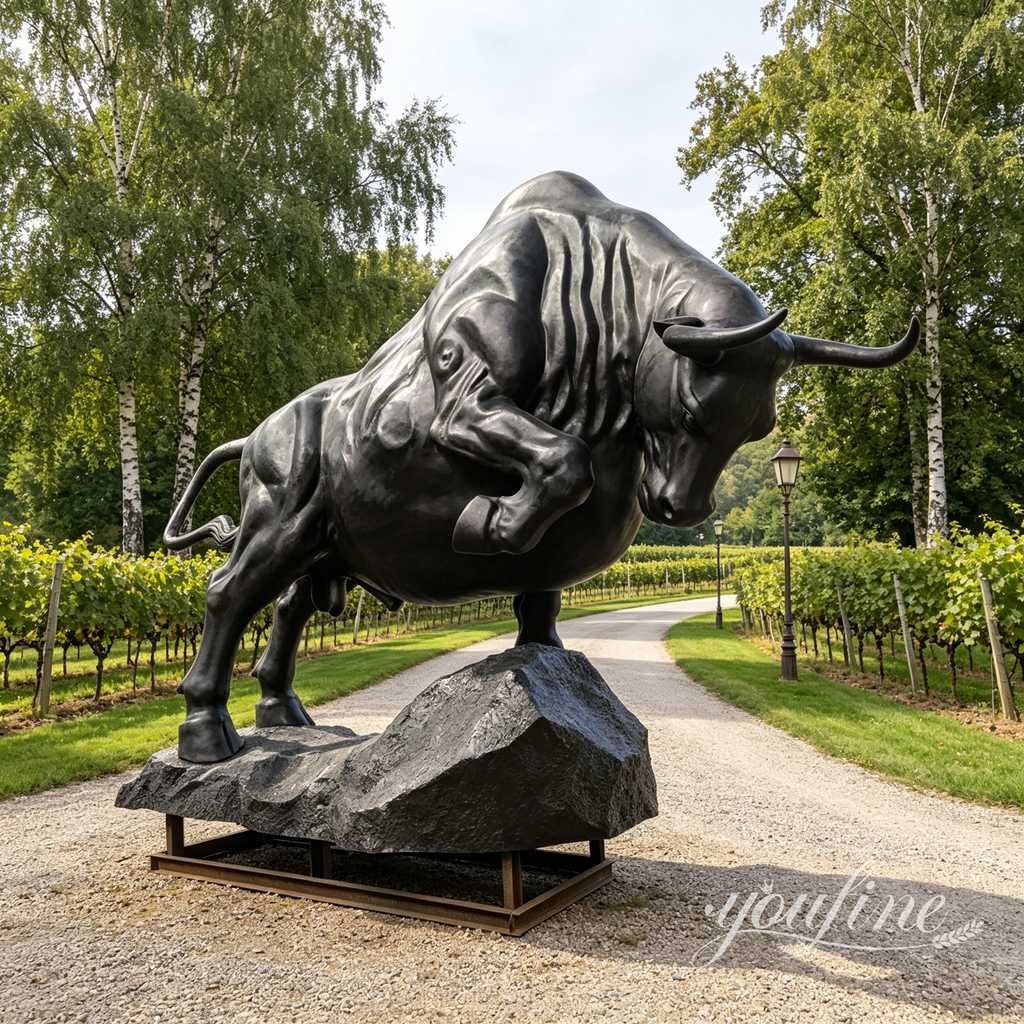 bronze bull sculpture