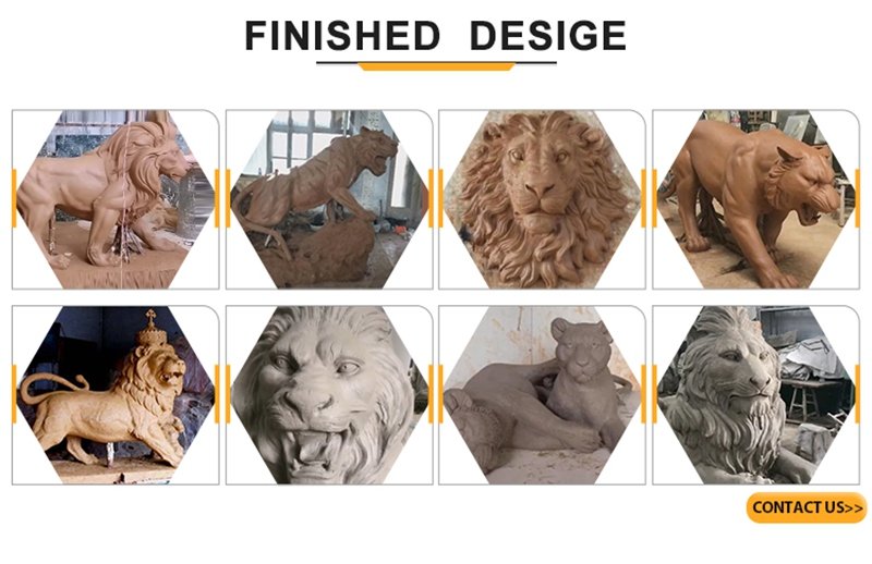 clay model of tiger and lion