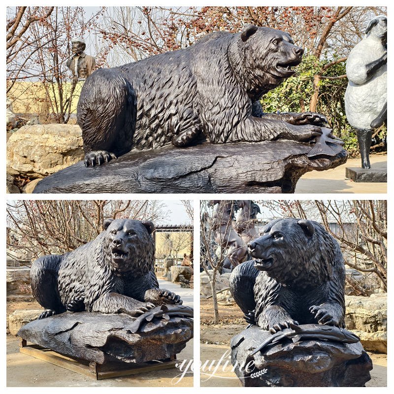 detail of bear with fish