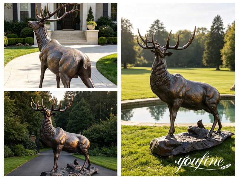 large outdoor deer different placement