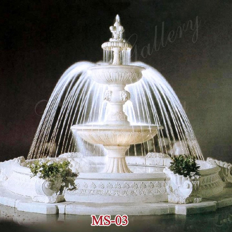 2019 Popular Outdoor 3 Tiers Modern Large Marble fountains for Sale