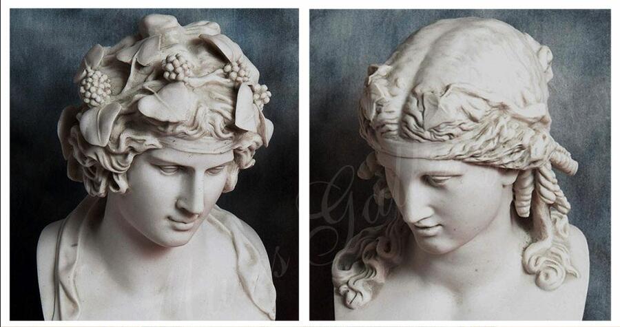 Greek marble statue of dionysus companions bust for desk decor for sale MS-107