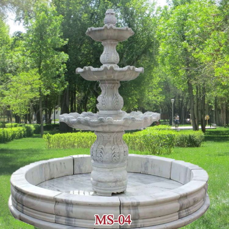 Outdoor Modern 3 Tiers Water Fountain Stone Water Feasure for Sale