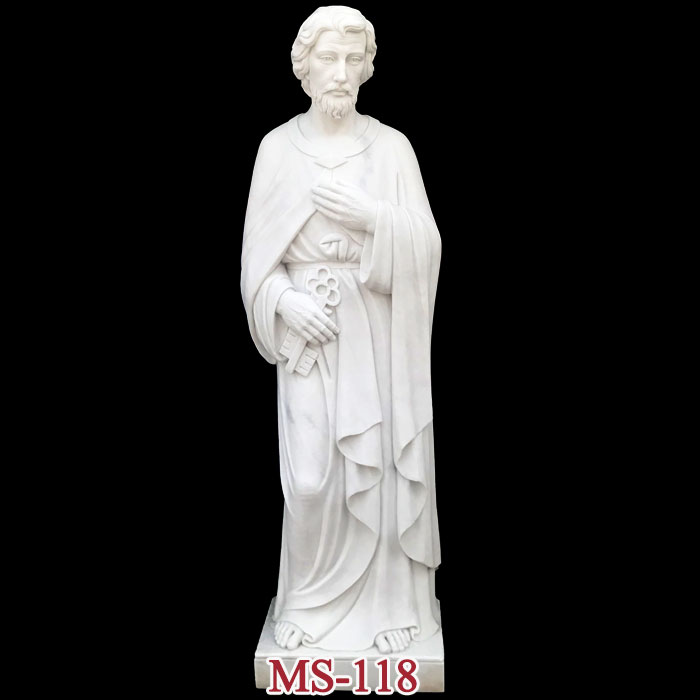 Life Size Famous Pope Saint Peter Statue Marble Catholic Religious Statue for Sale