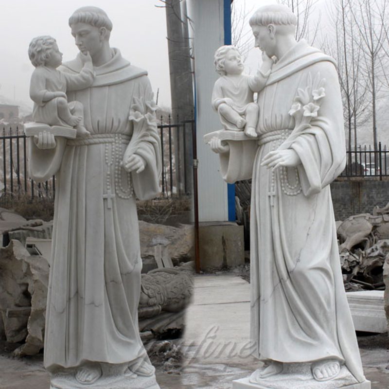 catholic manufacturer directly supply custom made catholic statue of Saint Anthony of Padua with infant Jesus marble statue designs for sale-YouFine Sculpture