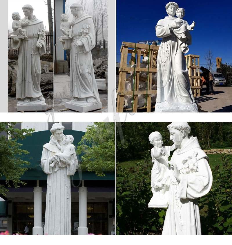 story of Saint Anthony of padua with infant jesus marble statue -YouFine Sculpture