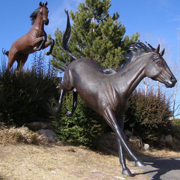 Galloping Cast Bronze Garden Horse Statue for Sale–M-104