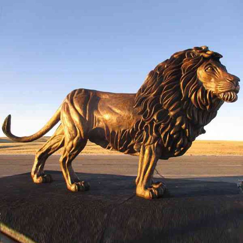 Life size decorative antique bronze lion statue for sale